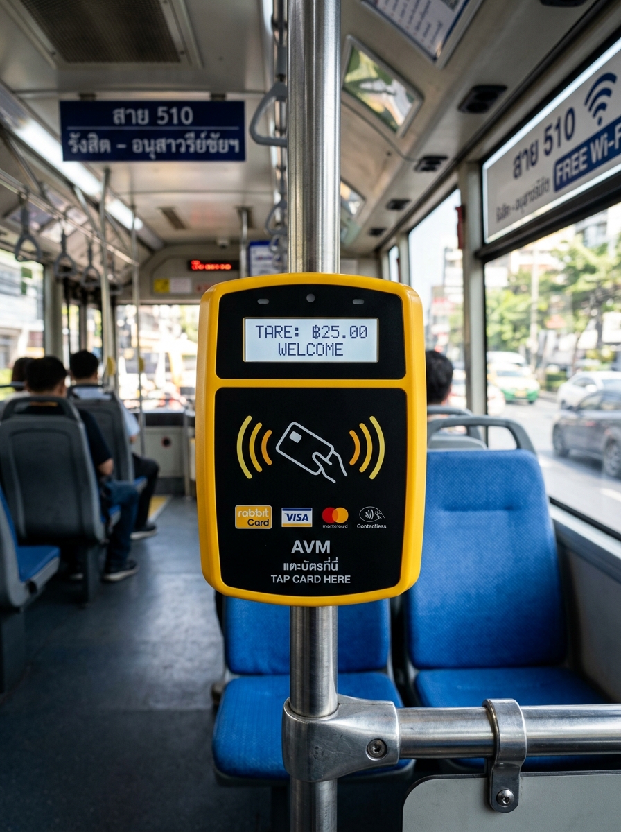 AVM card scanner validator on bus